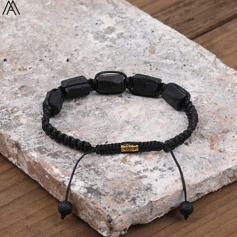 Natural Tourmaline Woven Bracelet